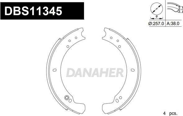 Danaher DBS11345 - Bremžu loku komplekts adetalas.lv