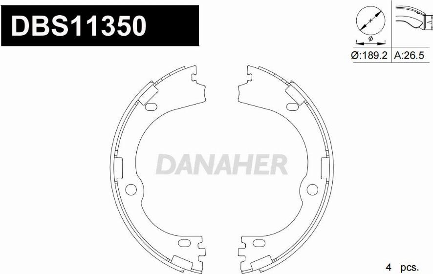 Danaher DBS11350 - Bremžu loku komplekts adetalas.lv