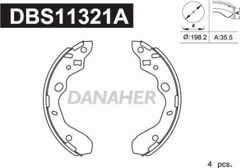 Danaher DBS11321A - Bremžu loku komplekts adetalas.lv