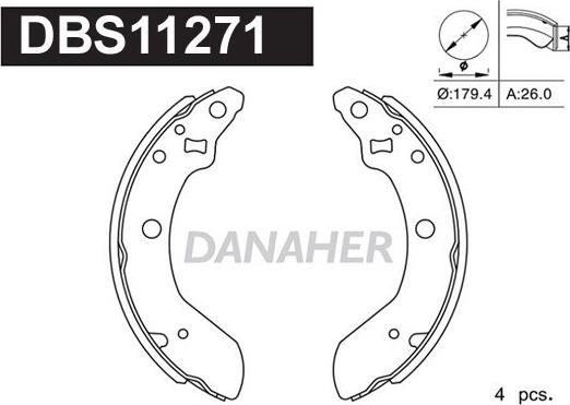 Danaher DBS11271 - Bremžu loku komplekts adetalas.lv