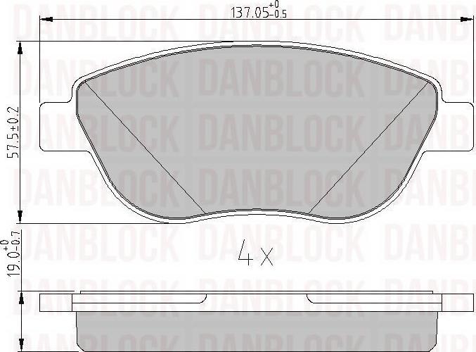 DAN-BLOCK DB 510961 - Bremžu uzliku kompl., Disku bremzes adetalas.lv