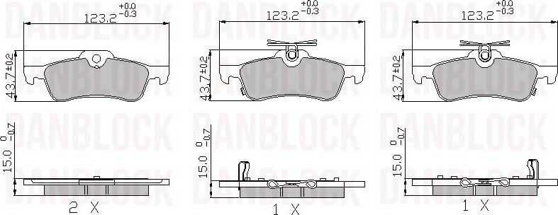 DAN-BLOCK DB 510456 - Bremžu uzliku kompl., Disku bremzes adetalas.lv