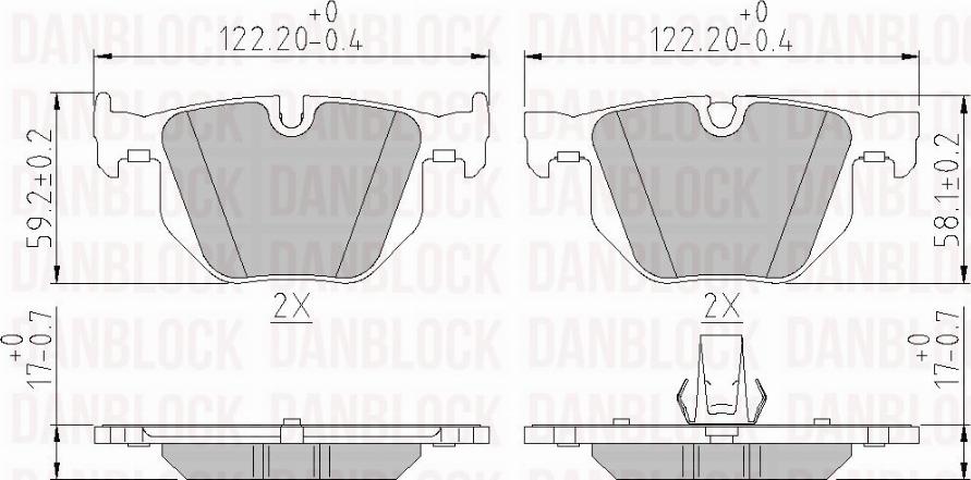 DAN-BLOCK DB 510586 - Bremžu uzliku kompl., Disku bremzes adetalas.lv