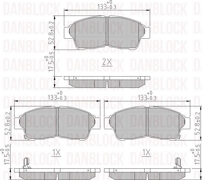 DAN-BLOCK DB 510145 - Bremžu uzliku kompl., Disku bremzes adetalas.lv