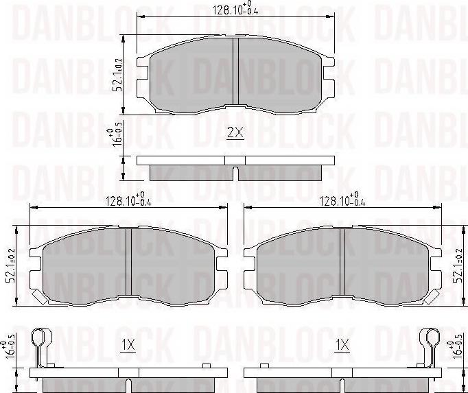 DAN-BLOCK DB 510141 - Bremžu uzliku kompl., Disku bremzes adetalas.lv