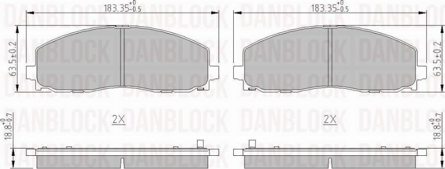 DAN-BLOCK DB 511051 - Bremžu uzliku kompl., Disku bremzes adetalas.lv