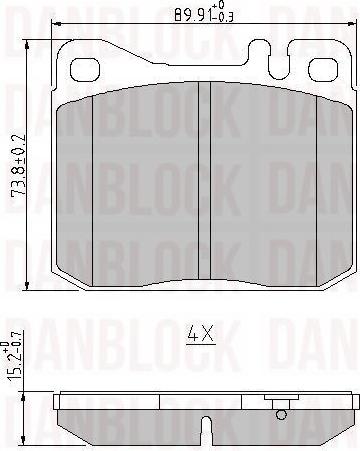 DAN-BLOCK DB 511006 - Bremžu uzliku kompl., Disku bremzes adetalas.lv