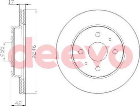 DEEVO BD23040 - Bremžu diski adetalas.lv