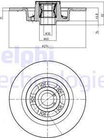 Delphi BG9026RSC - Bremžu diski adetalas.lv