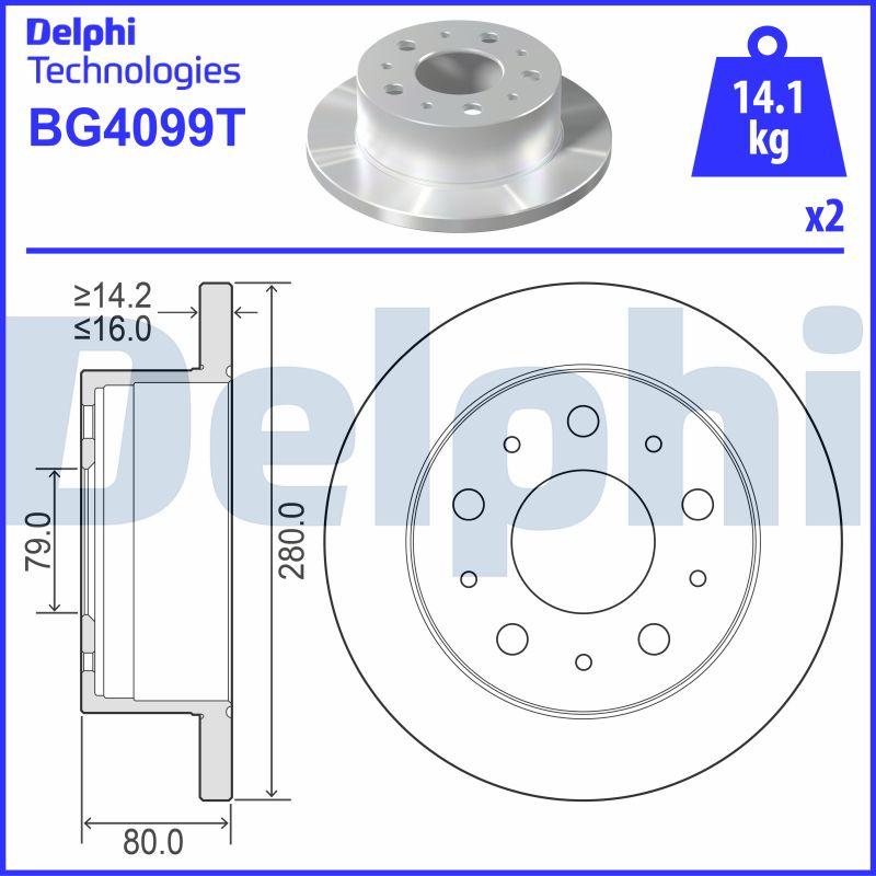 Delphi BG4099T - Bremžu diski adetalas.lv