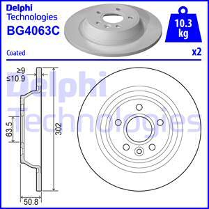 Delphi BG4063C-18B1 - Bremžu diski adetalas.lv