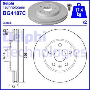 Delphi BG4187-C - Bremžu diski adetalas.lv