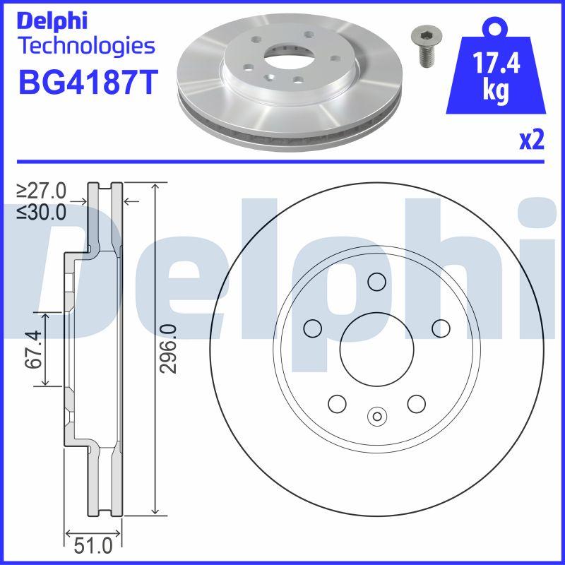 Delphi BG4187T - Bremžu diski adetalas.lv