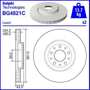 Delphi BG4821C - Bremžu diski adetalas.lv