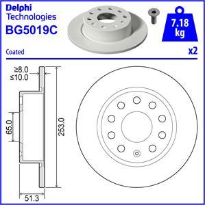 Delphi BG5019C-18B1 - Bremžu diski adetalas.lv