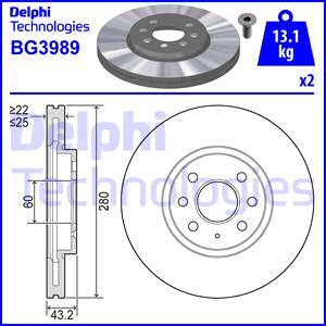 Delphi BG3989 - Bremžu diski adetalas.lv