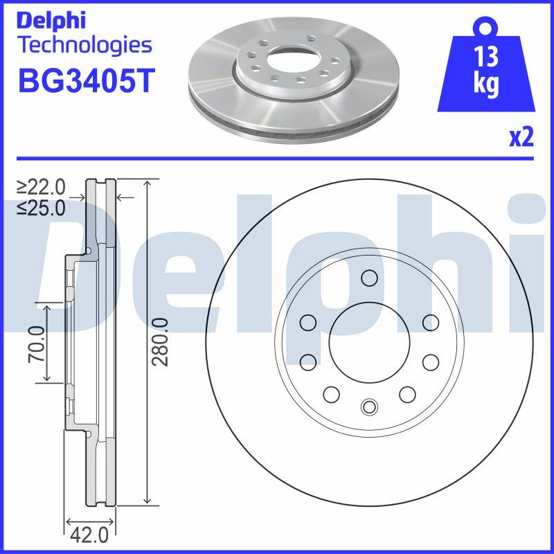 Delphi BG3405T - Bremžu diski adetalas.lv