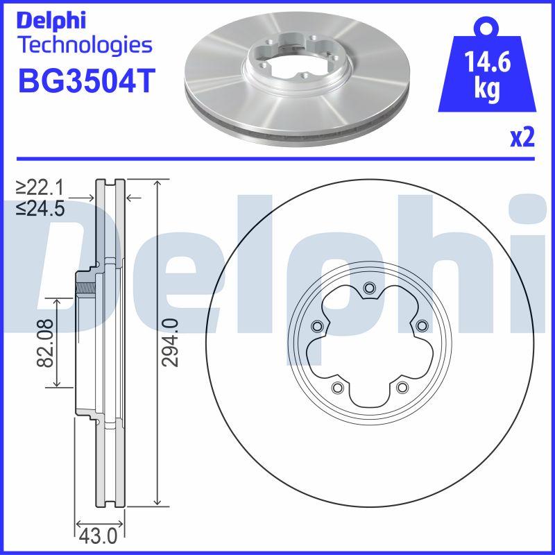 Delphi BG3504T - Bremžu diski adetalas.lv