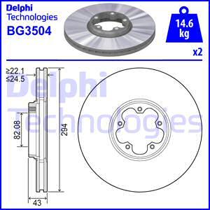 Delphi BG3504 - Bremžu diski adetalas.lv