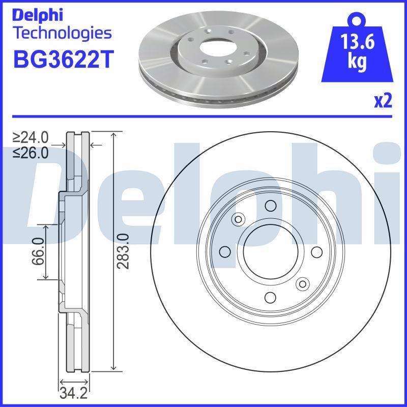 Delphi BG3622T - Bremžu diski adetalas.lv