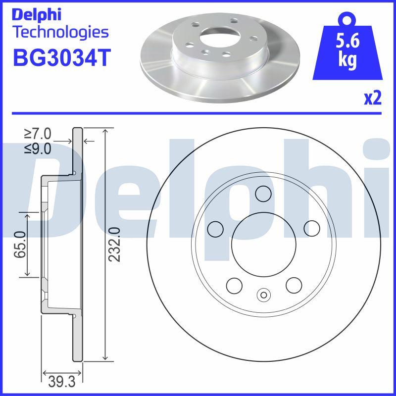 Delphi BG3034T - Bremžu diski adetalas.lv