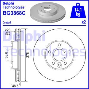 Delphi BG3868C-18B1 - Bremžu diski adetalas.lv