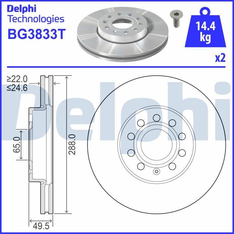 Delphi BG3833T - Bremžu diski adetalas.lv