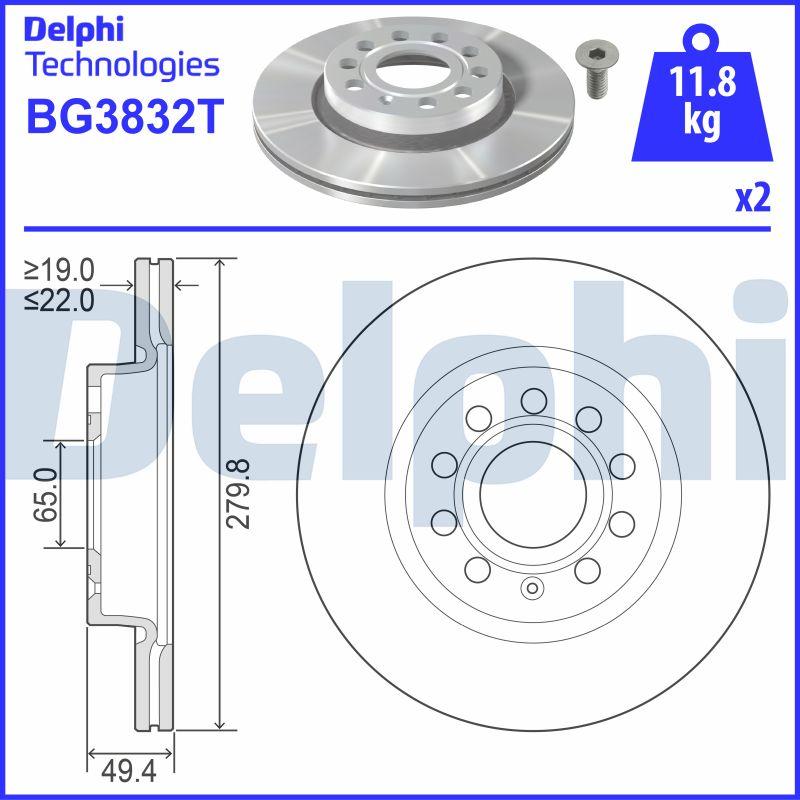 Delphi BG3832T - Bremžu diski adetalas.lv