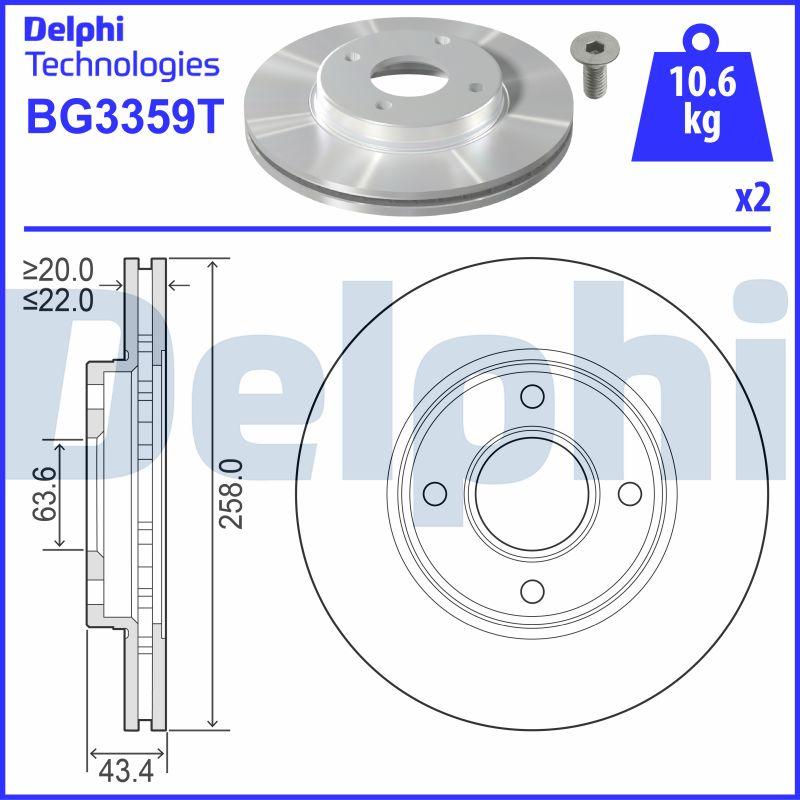 Delphi BG3359T - Bremžu diski adetalas.lv