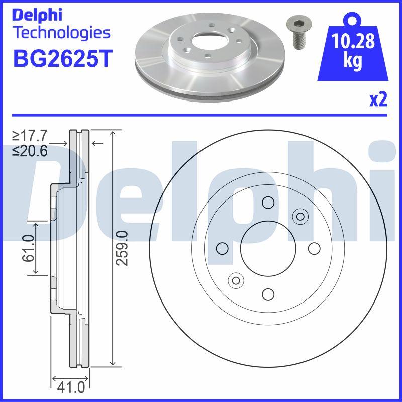 Delphi BG2625T - Bremžu diski adetalas.lv