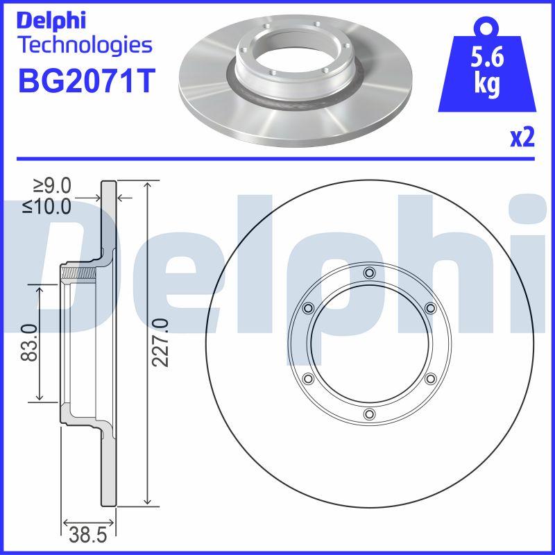 Delphi BG2071T - Bremžu diski adetalas.lv