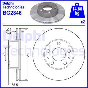 Delphi BG2846 - Bremžu diski adetalas.lv