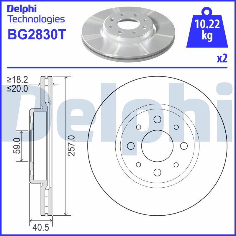 Delphi BG2830T - Bremžu diski adetalas.lv