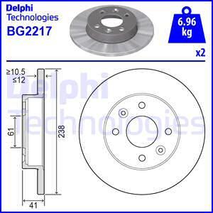 Delphi BG2217 - Bremžu diski adetalas.lv