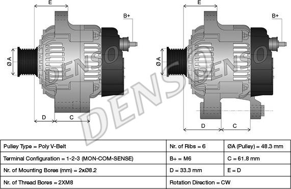 Denso DAN507 - Ģenerators adetalas.lv