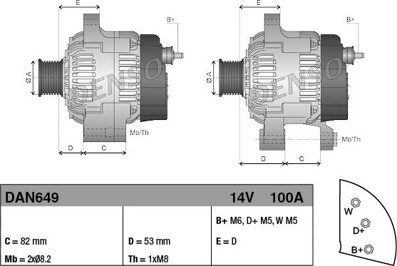 Denso DAN649 - Ģenerators adetalas.lv