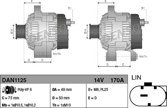 Denso DAN1125 - Ģenerators adetalas.lv