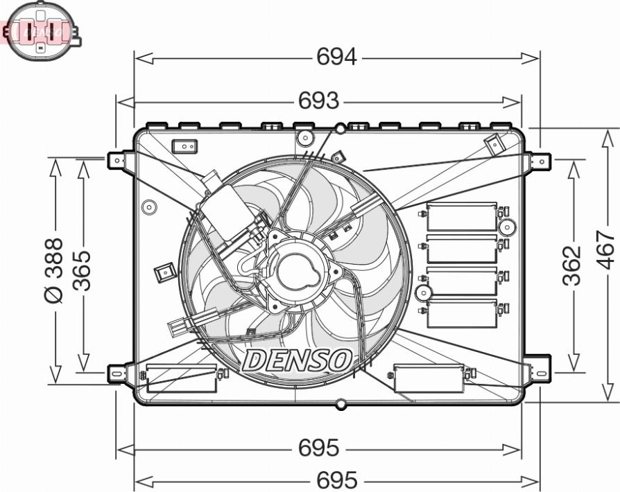 Denso DER10010 - Ventilators, Motora dzesēšanas sistēma adetalas.lv