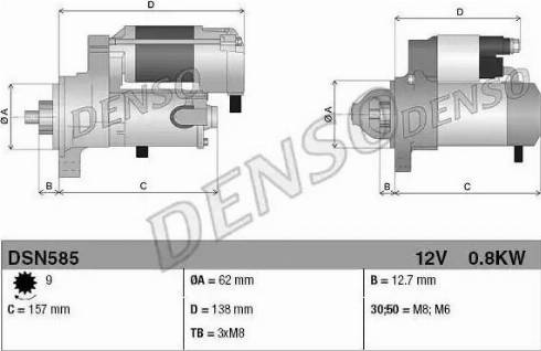 Denso DSN585 - Starteris adetalas.lv