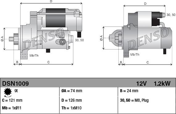 Denso DSN1009 - Starteris adetalas.lv