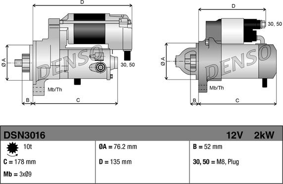 Denso DSN3016 - Starteris adetalas.lv