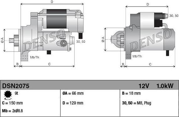 Denso DSN2075 - Starteris adetalas.lv