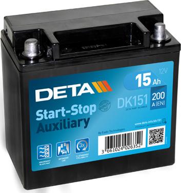 DETA DK151 - Startera akumulatoru baterija adetalas.lv