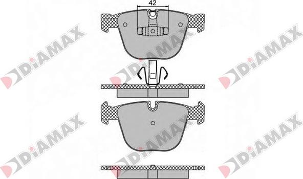 Diamax N09457 - Bremžu uzliku kompl., Disku bremzes adetalas.lv