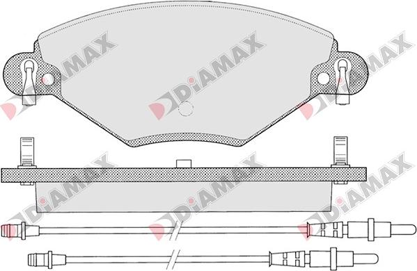 Diamax N09016 - Bremžu uzliku kompl., Disku bremzes adetalas.lv