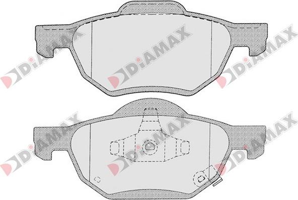 Diamax N09363 - Bremžu uzliku kompl., Disku bremzes adetalas.lv