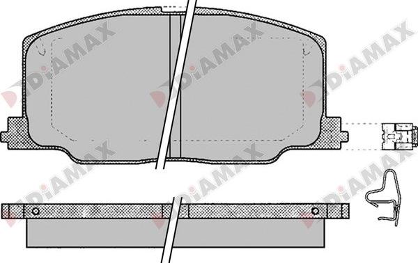 Diamax N09727 - Bremžu uzliku kompl., Disku bremzes adetalas.lv