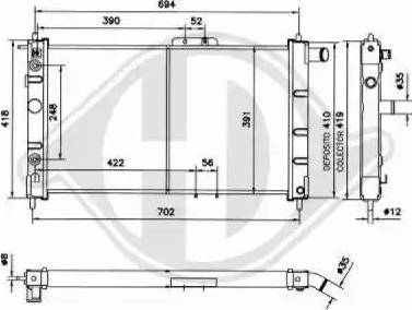 Diederichs 8106102 - Radiators, Motora dzesēšanas sistēma adetalas.lv