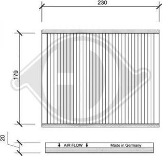 Diederichs DCI0090 - Filtrs, Salona telpas gaiss adetalas.lv