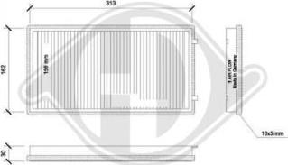 Diederichs DCI0093S - Filtrs, Salona telpas gaiss adetalas.lv